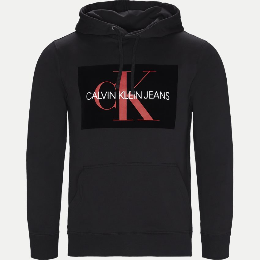 Calvin Klein Jeans Sweatshirts J30J310339 MONOGRAM FLOCK BOX HOODIE BLACK