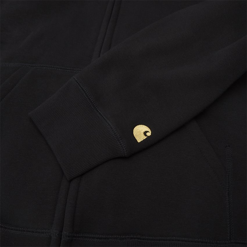 Carhartt WIP Sweatshirts HOODED CHASE JACKET I026385. BLACK/GOLD