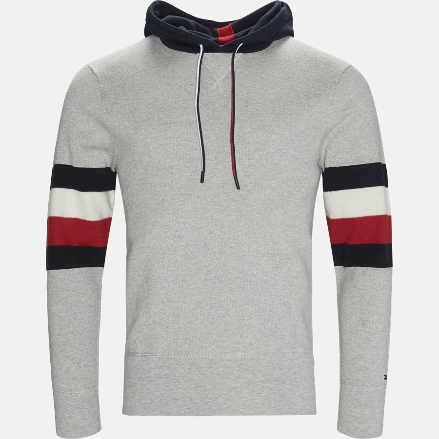 STRIPE DETAIL HOODY - Stripe Detail Hoody - Sweatshirts - Relaxed fit - GRÅ - 1