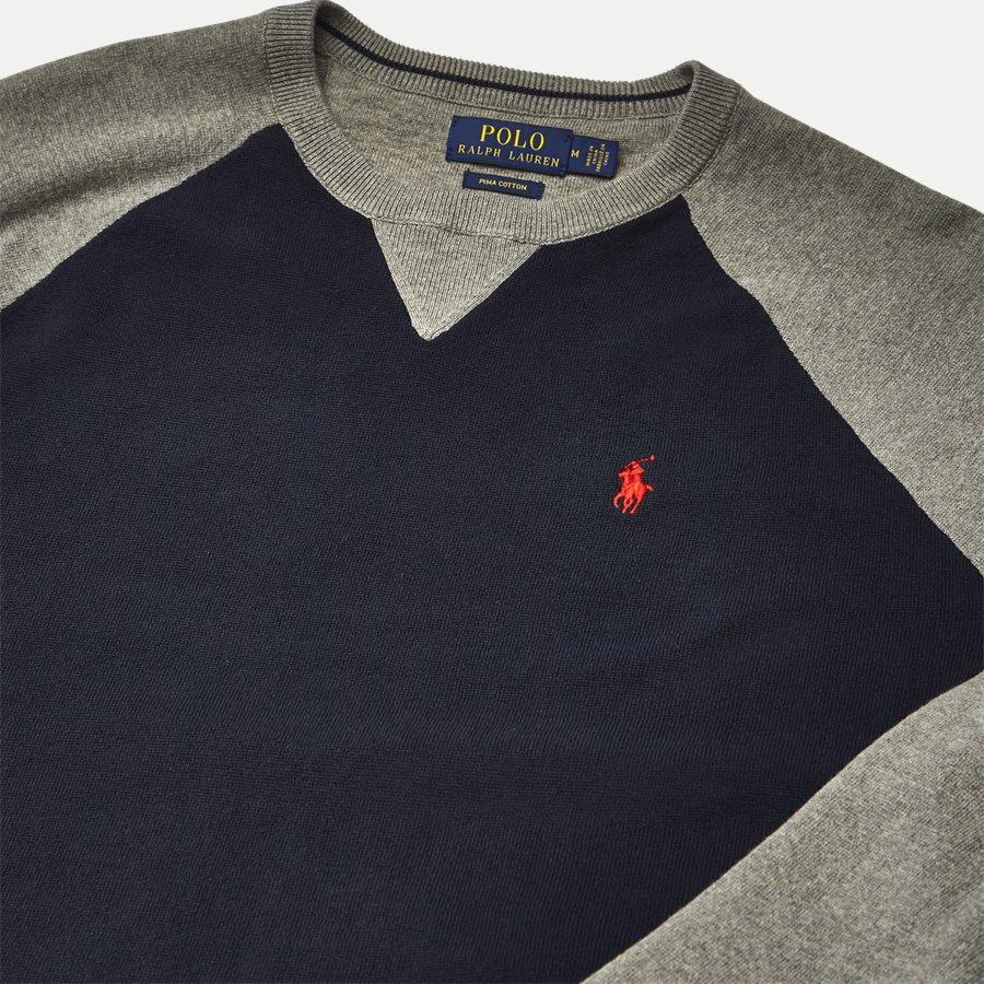 710730214 - Two Tone Crew Neck Knit - Strik - Regular - NAVY - 3