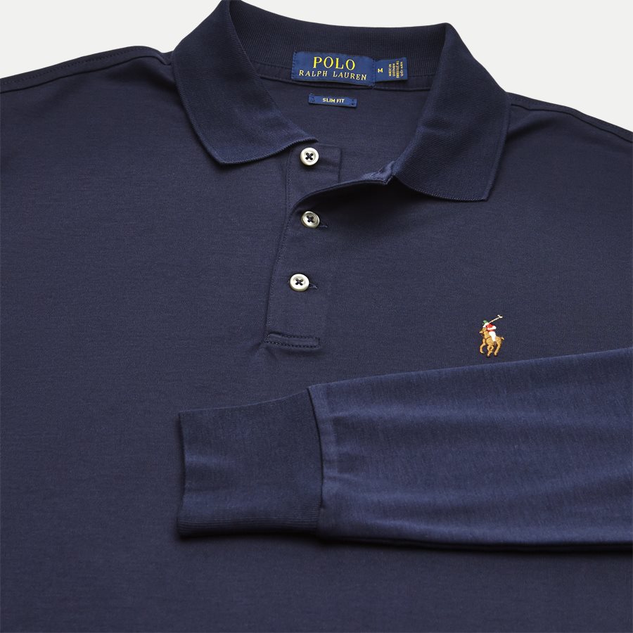 710743841 - Long Sleeve Polo T-shirt - T-shirts - Slim - NAVY - 3