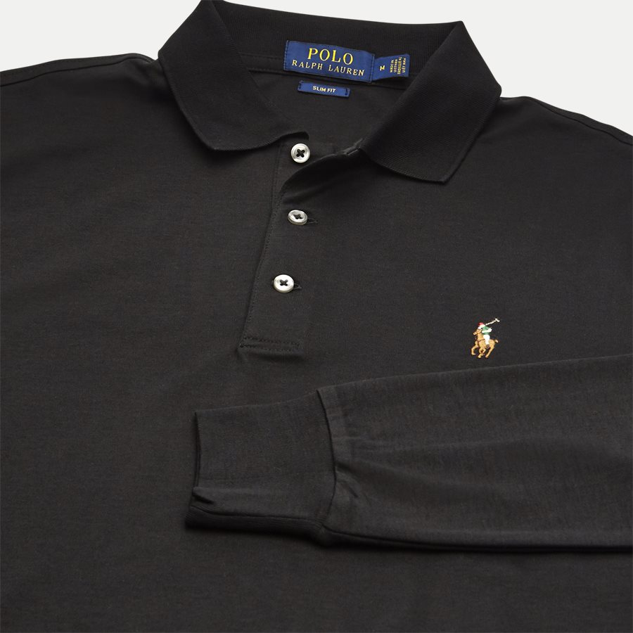 710743841 - Long Sleeve Polo T-shirt - T-shirts - Slim - SORT - 3