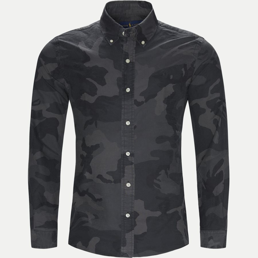 710737107 - Oxford Camo Shirt - Skjorter - Slim - SORT - 1