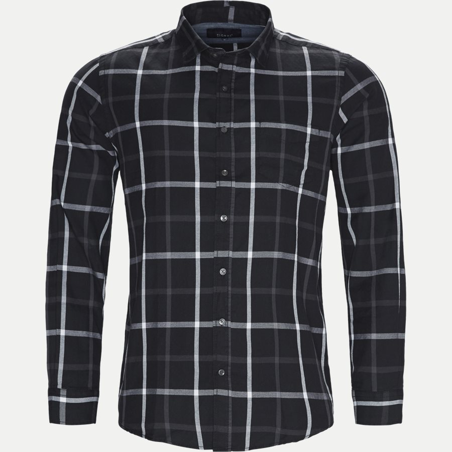 15271 1181 - Danny Herringbone Shirt - Skjorter - Regular - SORT - 1