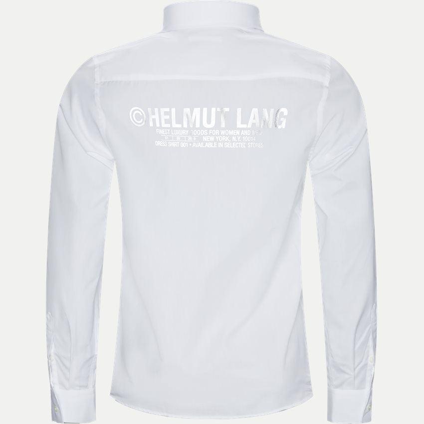 Helmut Lang Shirts JO1HM501 LOGO PRINT POPLIN HVID/SØLV