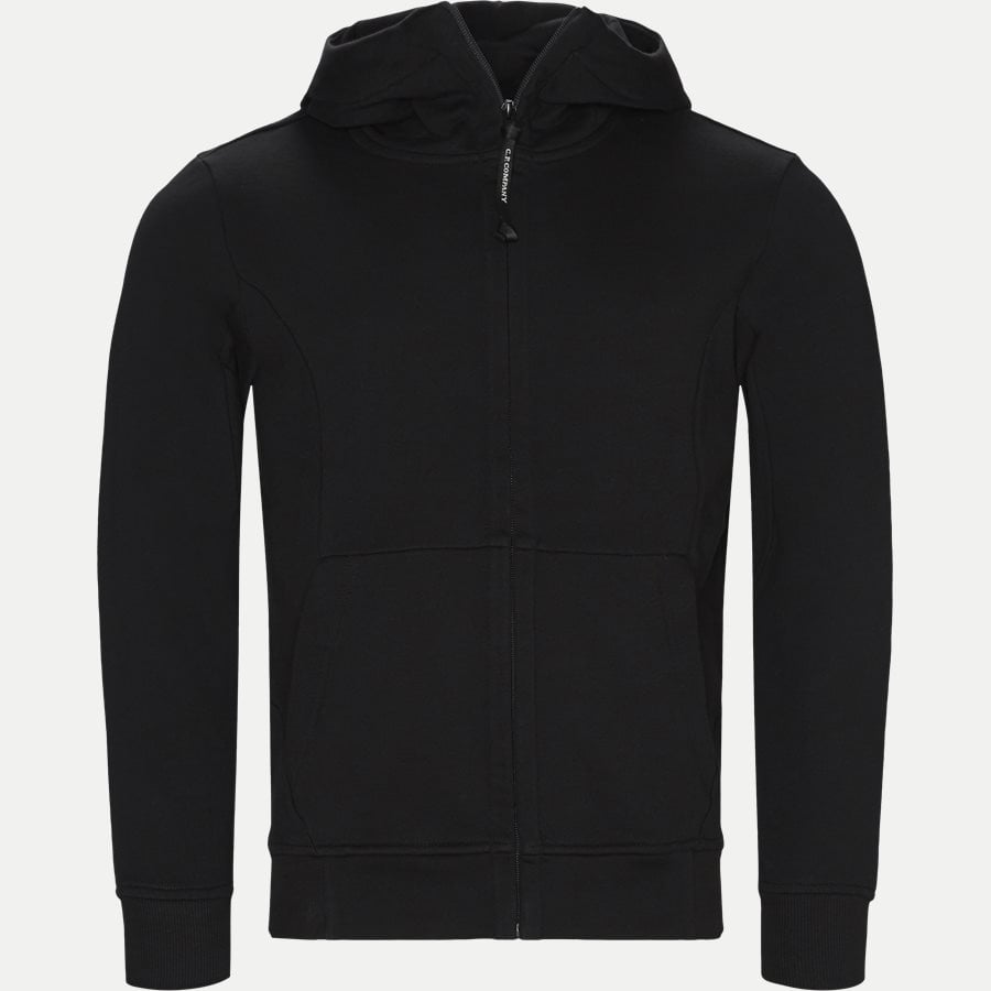 SS009A 005160W - Hooded Open Diagonal Fleece Sweatshirt - Sweatshirts - Regular fit - SORT - 2
