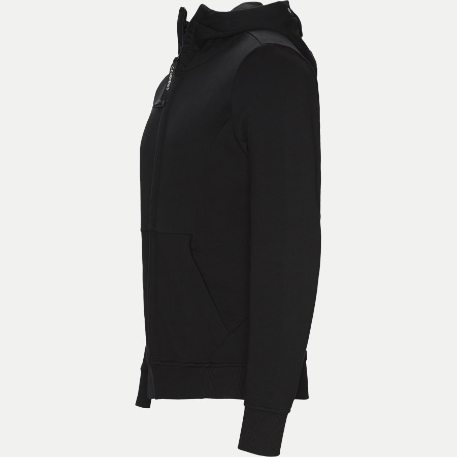 SS009A 005160W - Hooded Open Diagonal Fleece Sweatshirt - Sweatshirts - Regular fit - SORT - 4