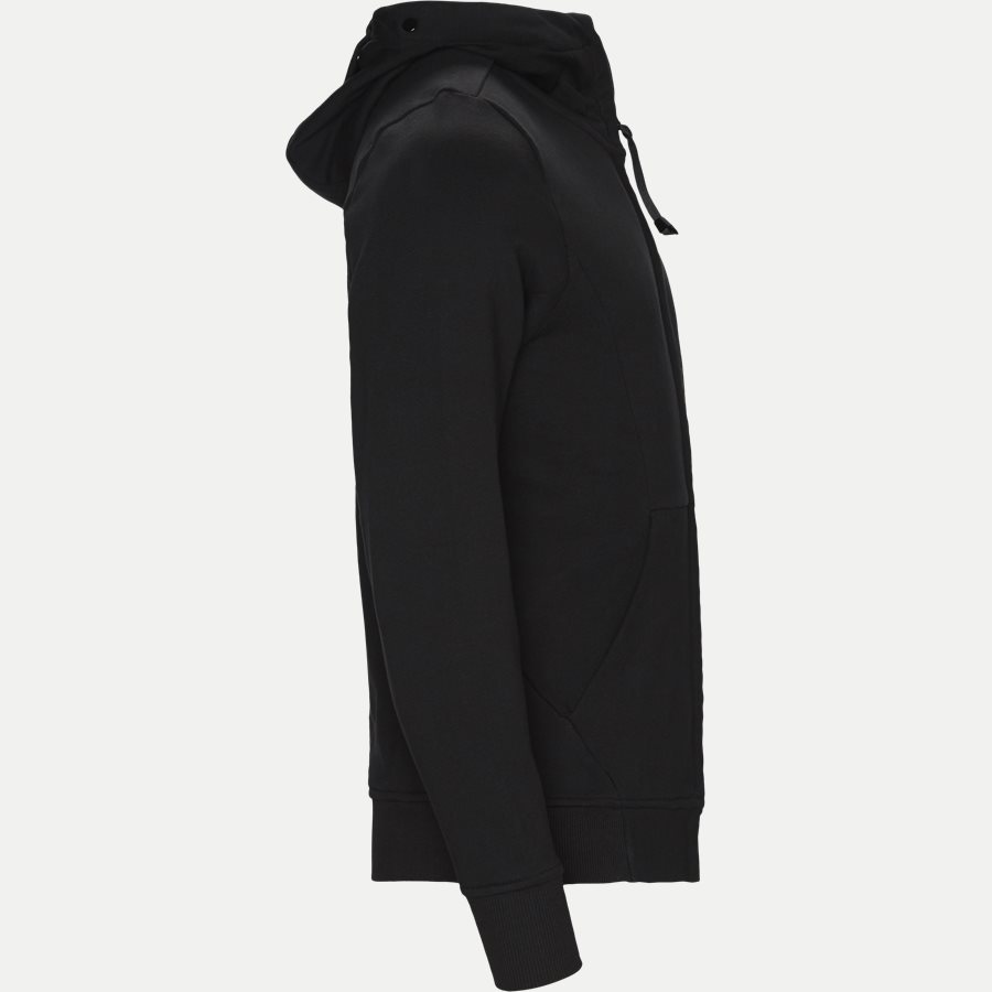 SS009A 005160W - Hooded Open Diagonal Fleece Sweatshirt - Sweatshirts - Regular fit - SORT - 5