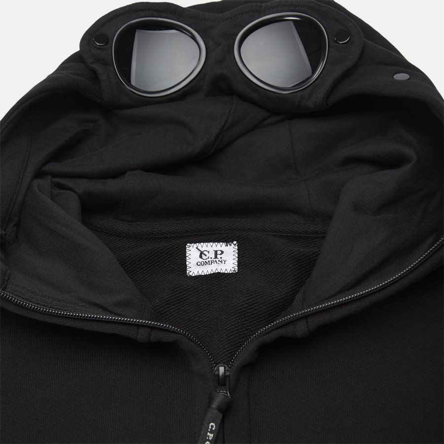 SS009A 005160W - Hooded Open Diagonal Fleece Sweatshirt - Sweatshirts - Regular fit - SORT - 6