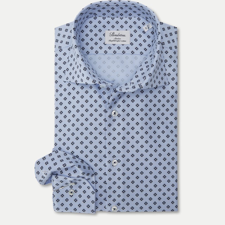 7758 712751/612751 - Twofold Super Cotton Skjorte - Skjorter - BLÅ - 1