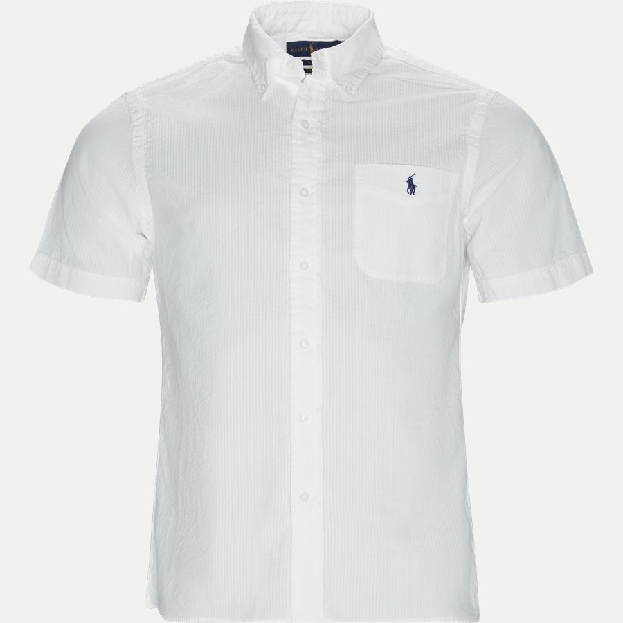 710744866 - Short Sleeve Seersucker Shirt - Skjorter - Slim - HVID - 1