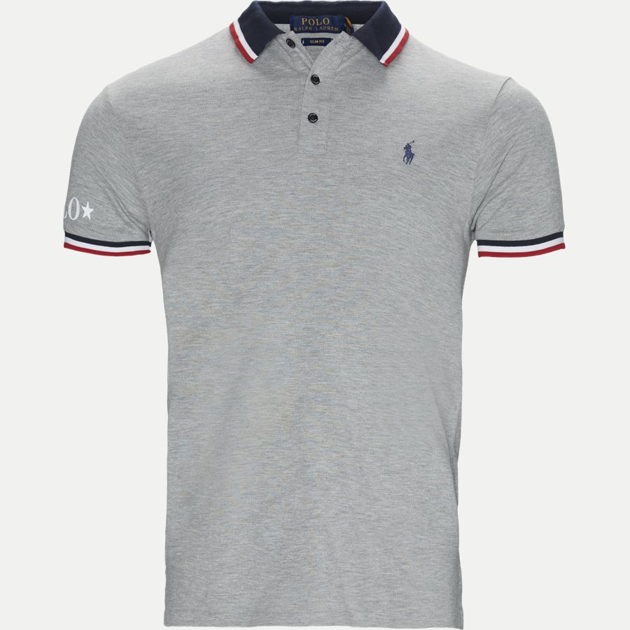 710753174 - Neck Logo Polo T-shirt - T-shirts - Slim - GRÅ - 1