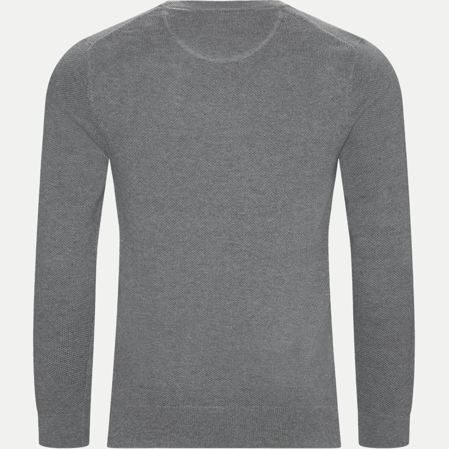 80021 COTTON PIQUE CREW - Cotton Pique Crew Strik - Strik - Regular - GRÅ - 2