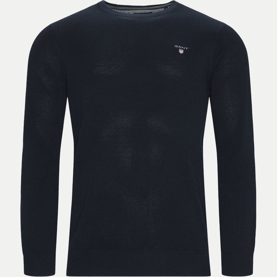 80021 COTTON PIQUE CREW - Cotton Pique Crew Strik - Strik - Regular - NAVY - 1