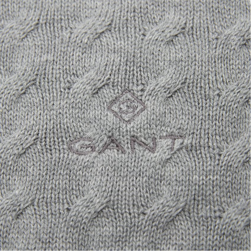 Gant Stickat 8030045 O1 FLAT CABLE CREW GRÅ