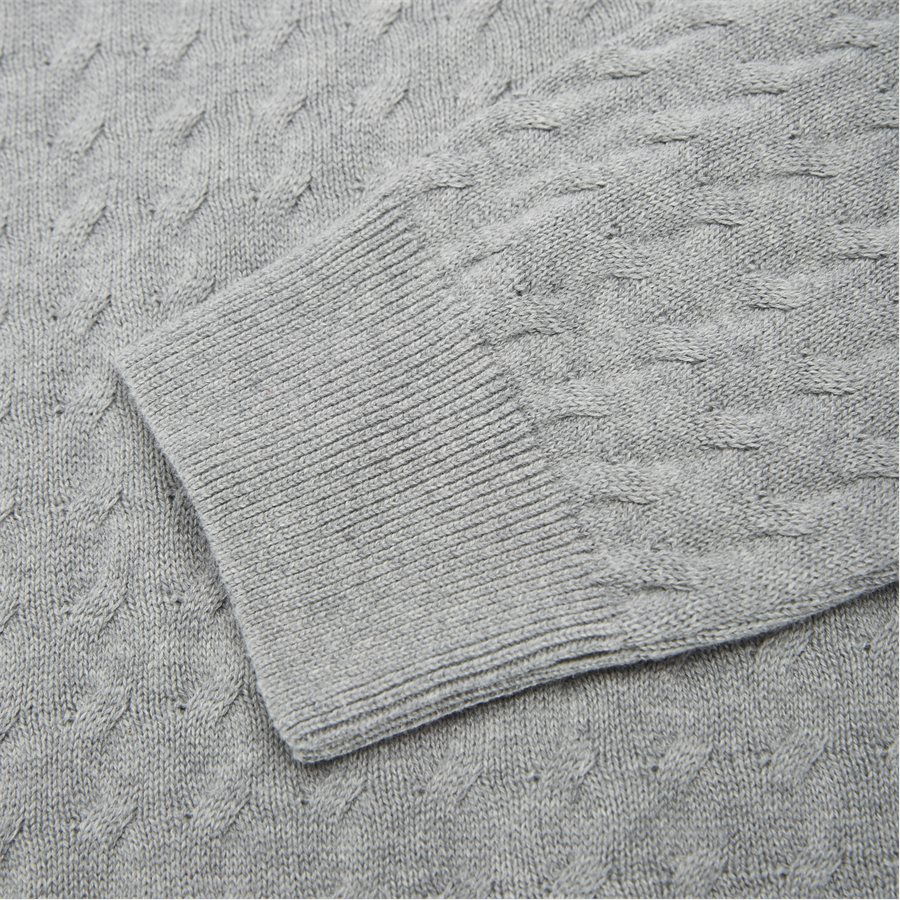8030045 O1 FLAT CABLE CREW - Flat Cable Crew Knit - Strik - Regular - GRÅ - 4