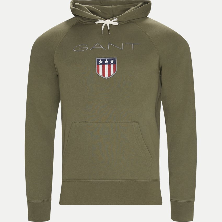 Gant Sweatshirts 276310 GANT SHIELD HOODIE OLIVEN