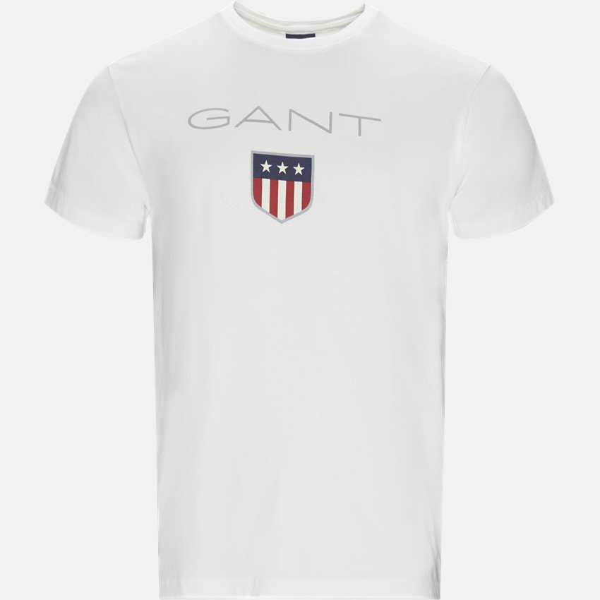 Gant T-shirts 2003023 O1 SHIELD SS HVID