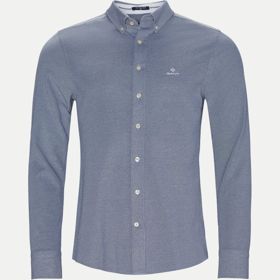 3002562 D1 PIQUE SOLID SLIM - TP Pique Solid Slim BD Skjorte - Skjorter - Slim - BLÅ - 1