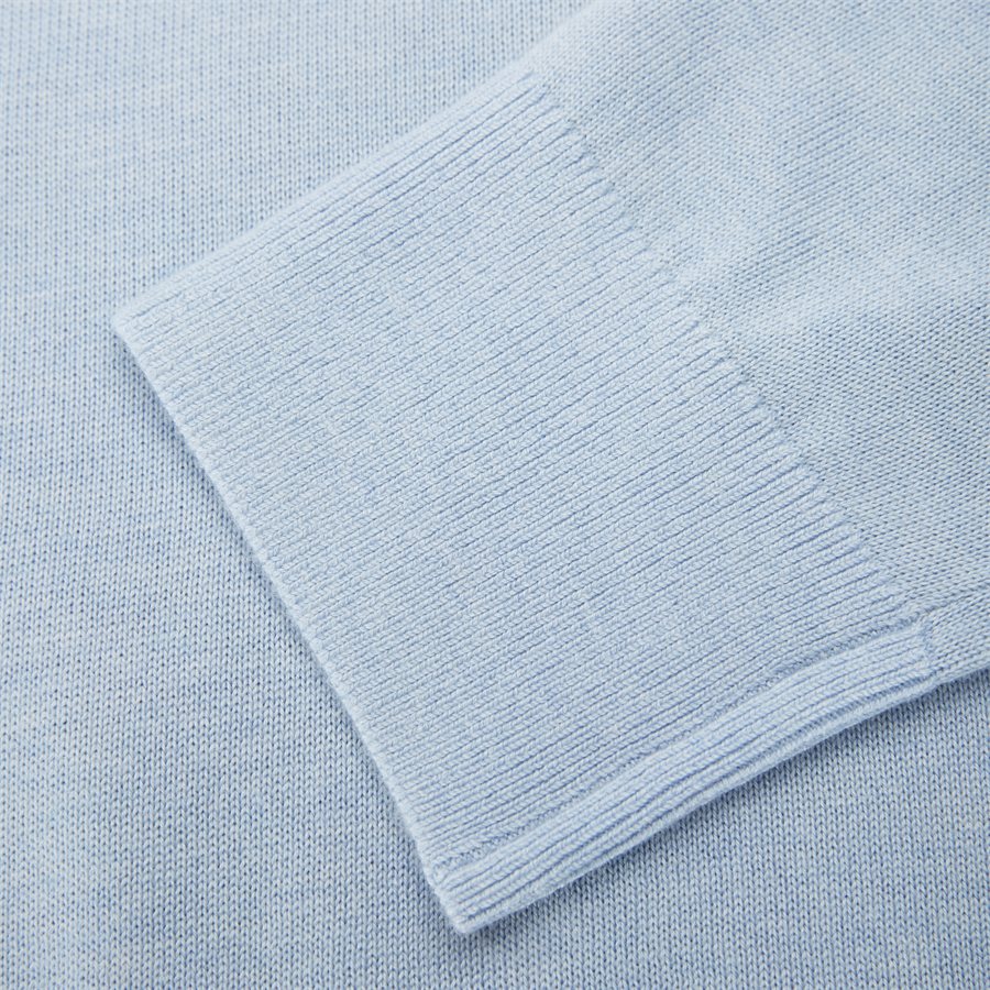 COTTON SILK CREW NECK - Cotton Silk Crew Neck Knit - Strik - Regular - LYSBLÅ - 4