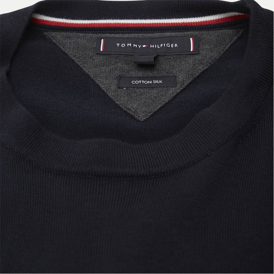 COTTON SILK CREW NECK - Cotton Silk Crew Neck Knit - Strik - Regular - NAVY - 4
