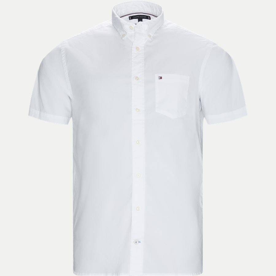 STRETCH POPLIN SHIRT S/S - Stretch Poplin Shirt S/S Kortærmetskjorte - Skjorter - Regular - HVID - 1