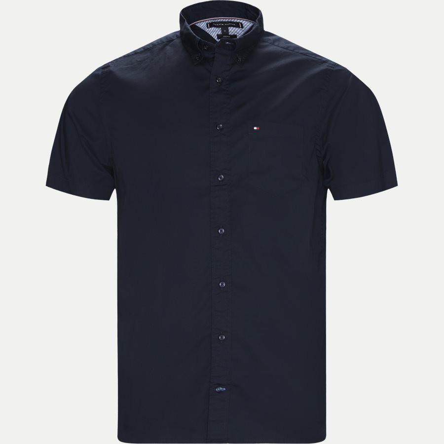 STRETCH POPLIN SHIRT S/S - Stretch Poplin Shirt S/S Kortærmetskjorte - Skjorter - Regular - NAVY - 1