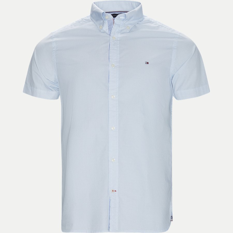 SLIM MINI PRINT SHIRT S/S - Slim Mini Print Shirt S/S Kortærmet Skjorte - Skjorter - Slim - BLÅ - 1