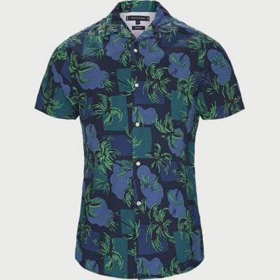 Palm Tree Print Shirt Regular fit | Palm Tree Print Shirt | Blå