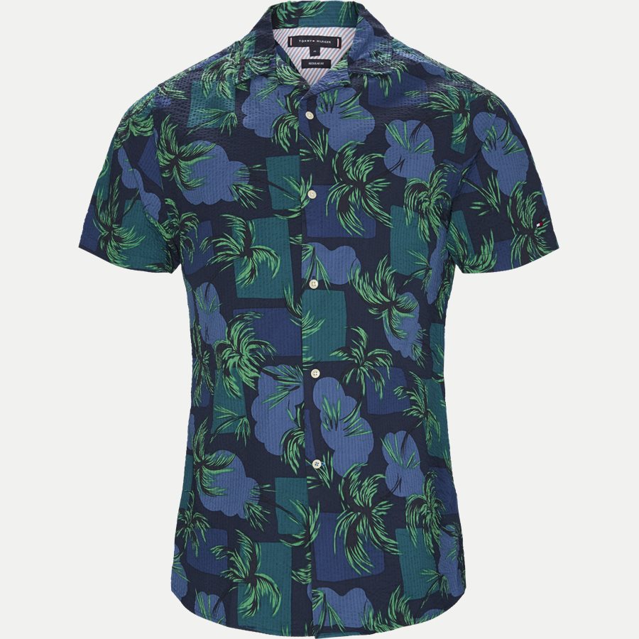 PALM TREE PRINT SHIRT S/S - Palm Tree Print Shirt - Skjorter - Regular - NAVY - 1