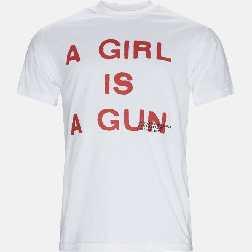 Pleasures T-shirts GIRL IS A GUN TEE HVID