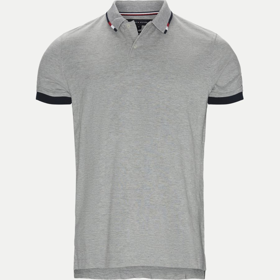 GLOBAL TIPPED COLLAR SLIM POLO - Global Tipped Collar Polo T-Shirt - T-shirts - Regular - GRÅ - 1