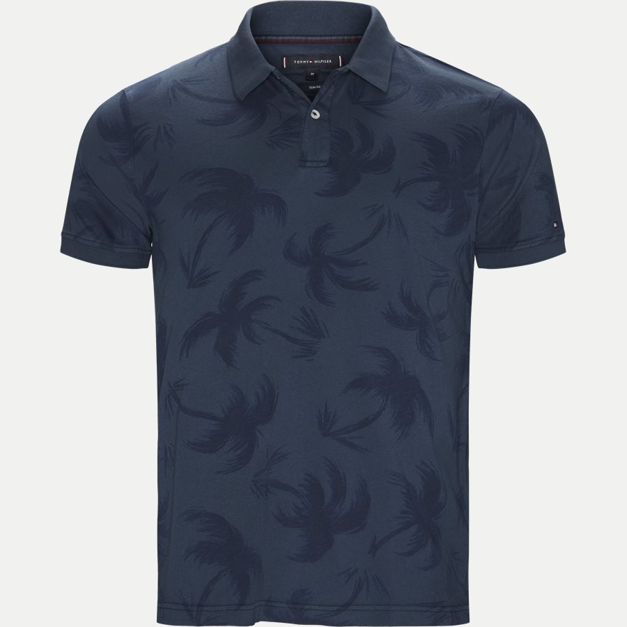 ALLOVER PALM GMD SLIM POLO - All Over Palm GMD Slim Polo - T-shirts - Slim - NAVY - 1