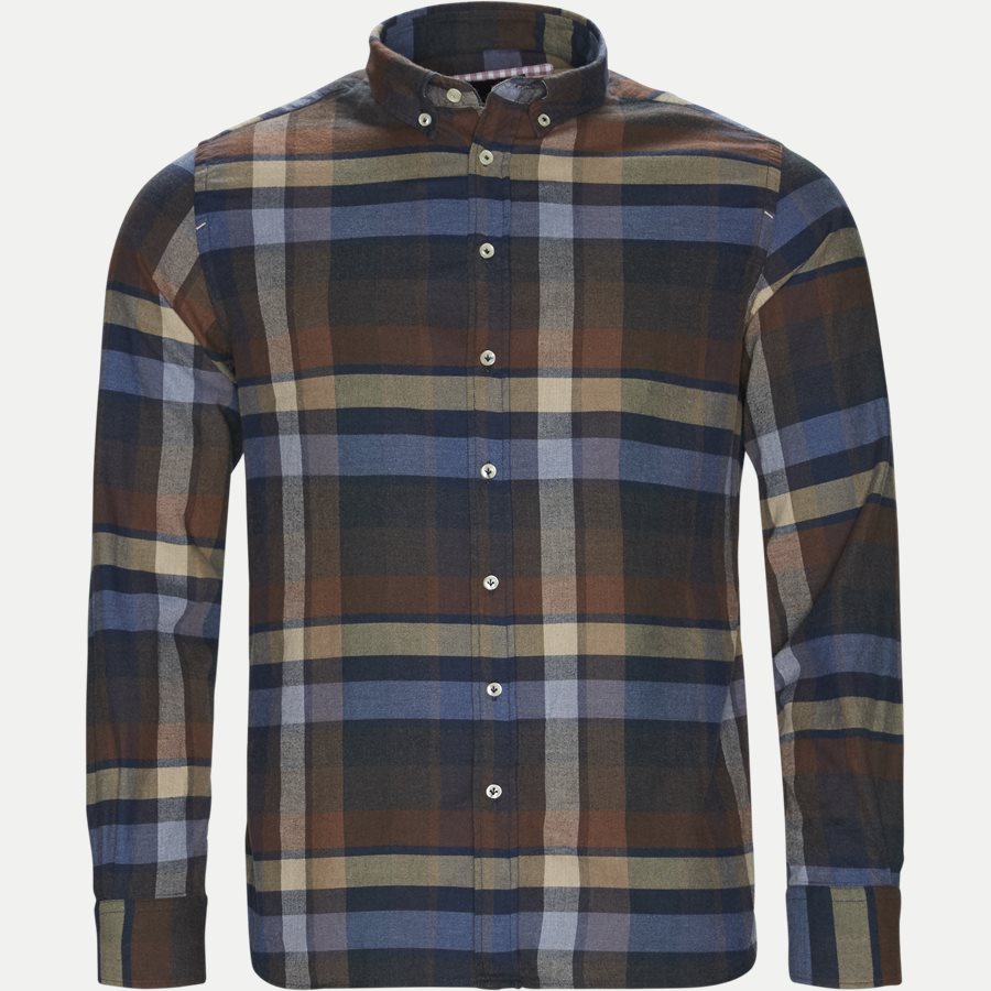 04528 WOODEN FLANEL SHIRT - Wooden Flanel Shirt - Skjorter - Casual fit - BRUN - 1
