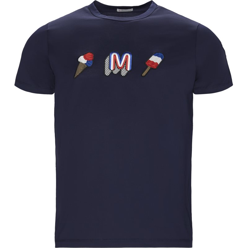 Moncler Regular fit 80430-00-8390Y T-shirts Navy Billede af Moncler Regular fit 80430-00-8390Y T-shirts Navy