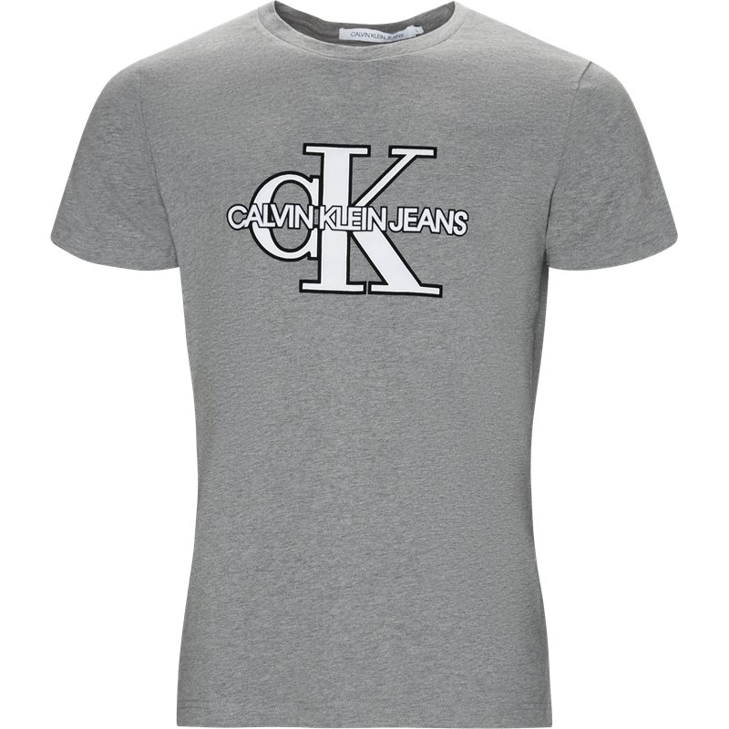 CALVIN KLEIN JEANS Regular fit J30J311649 MONOGRAM FRONT LOGO SLIM T-shirts Grå Billede af CALVIN KLEIN JEANS Regular fit J30J311649 MONOGRAM FRONT LOGO SLIM T-shirts Grå