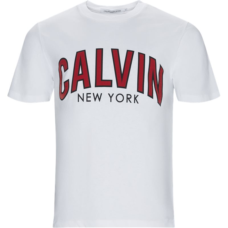 CALVIN KLEIN JEANS J30J312121 CALVIN CURVED VARSITY REG SS T-shirts Hvid Billede af CALVIN KLEIN JEANS J30J312121 CALVIN CURVED VARSITY REG SS T-shirts Hvid