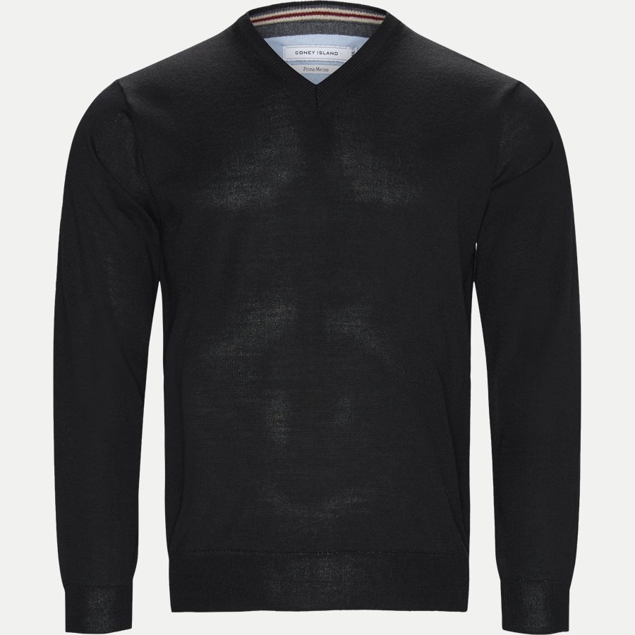SMARALDA - Smaralda V-Neck Striktrøje - Strik - Regular - BLACK - 1