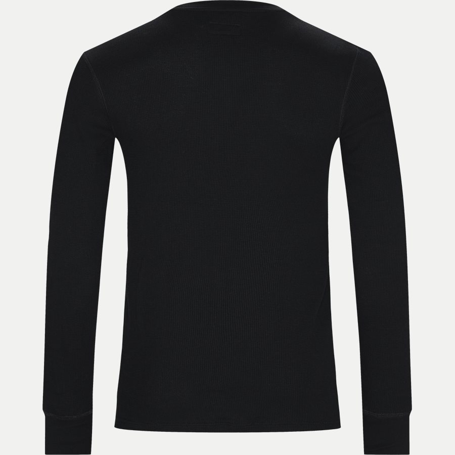 714705228 - Waffel Crew Neck Long Sleeve - T-shirts - Slim - SORT - 2