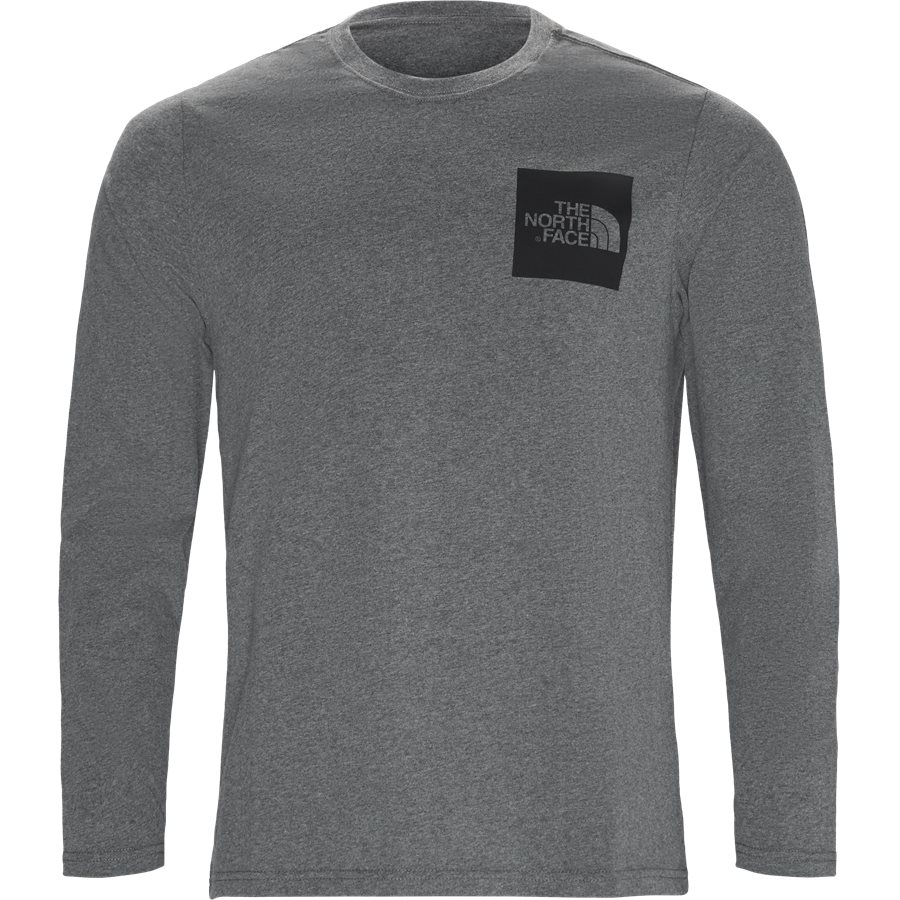FINE LS - Fine LS Langærmet T-shirt - T-shirts - Regular - GRÅ - 1