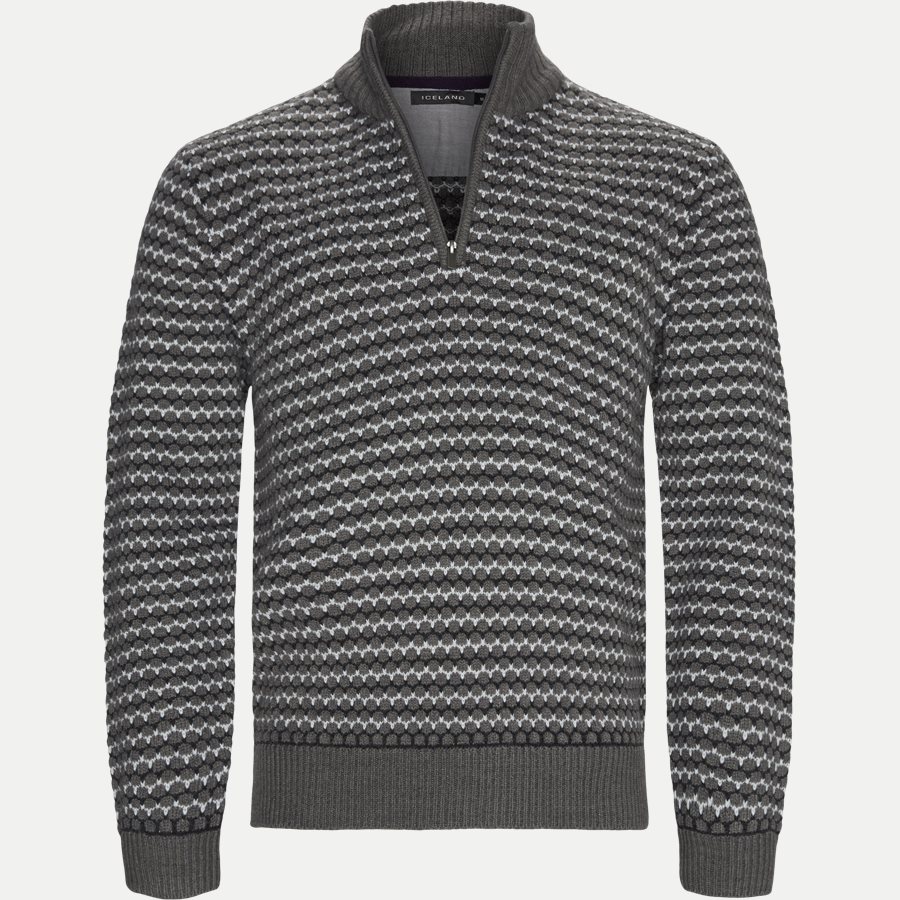 KATLA - Katla Half-Zip Strik - Strik - Regular - M.GREY - 1