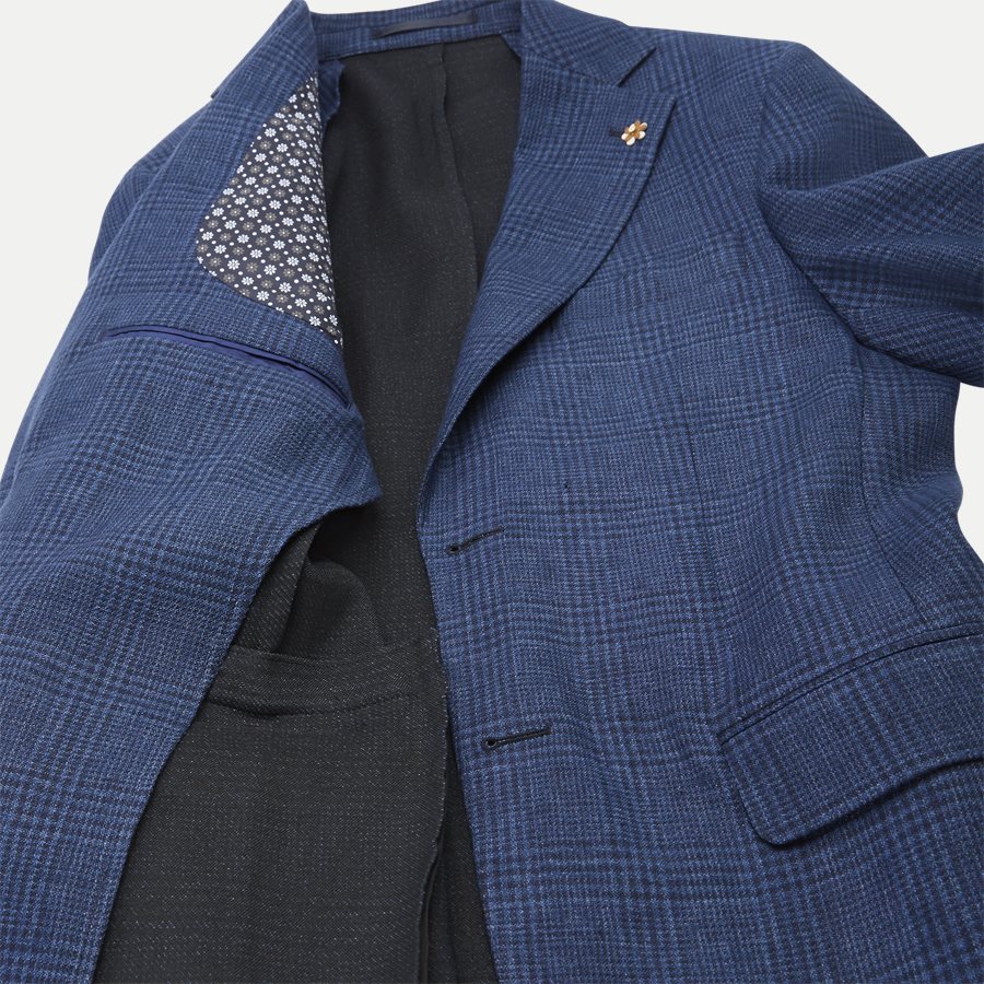 04707 GLENCHECK JERSEY JACKET - Glencheck Jersey Jacket - Jakker - Regular - NAVY - 9