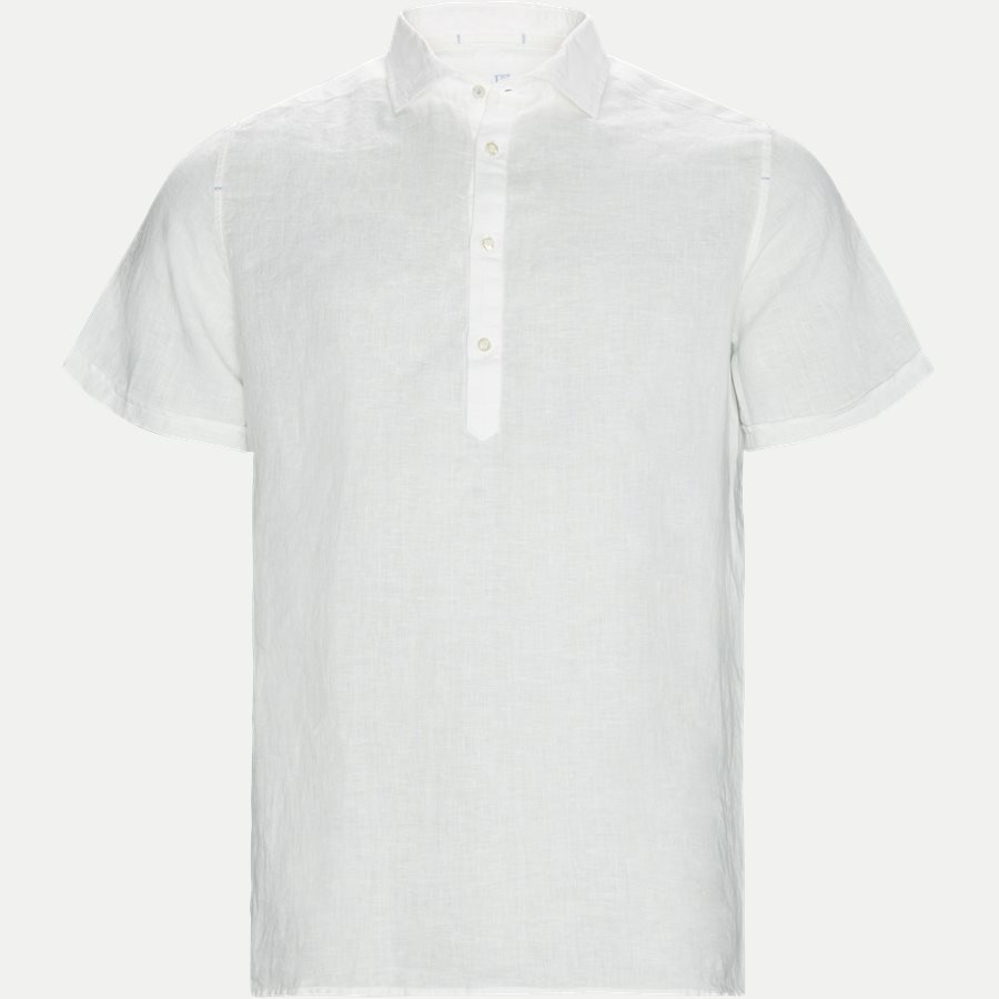 04640 SHORT SLEEVE LINEN SHIRT - Short Sleeve Linen Shirt - Skjorter - Regular - HVID - 1