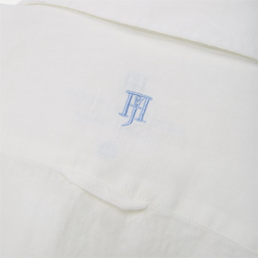04640 SHORT SLEEVE LINEN SHIRT - Short Sleeve Linen Shirt - Skjorter - Regular - HVID - 3
