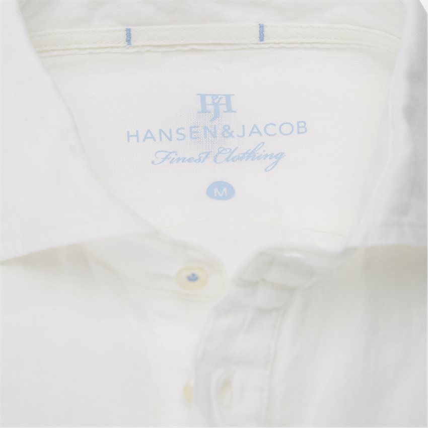 Hansen & Jacob Shirts 04640 SHORT SLEEVE LINEN SHIRT HVID
