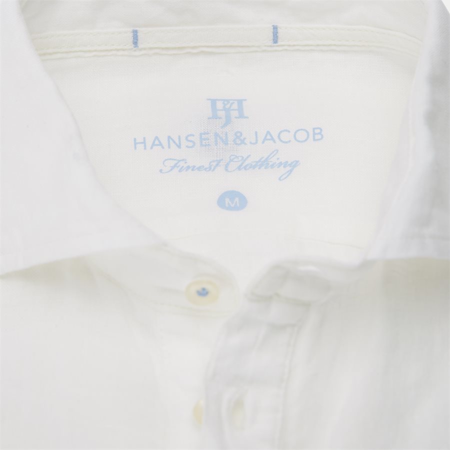 04640 SHORT SLEEVE LINEN SHIRT - Short Sleeve Linen Shirt - Skjorter - Regular - HVID - 4