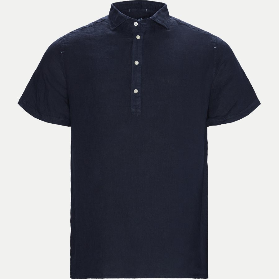 04640 SHORT SLEEVE LINEN SHIRT - Short Sleeve Linen Shirt - Skjorter - Regular - NAVY - 1