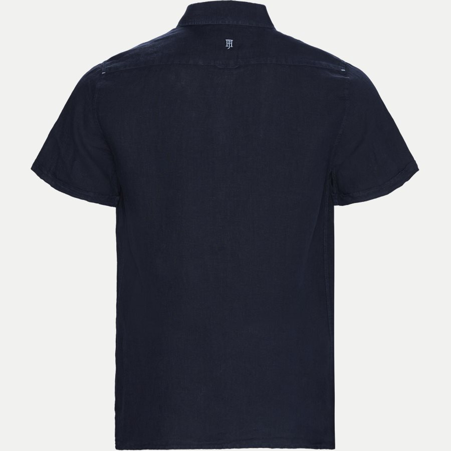 04640 SHORT SLEEVE LINEN SHIRT - Short Sleeve Linen Shirt - Skjorter - Regular - NAVY - 2