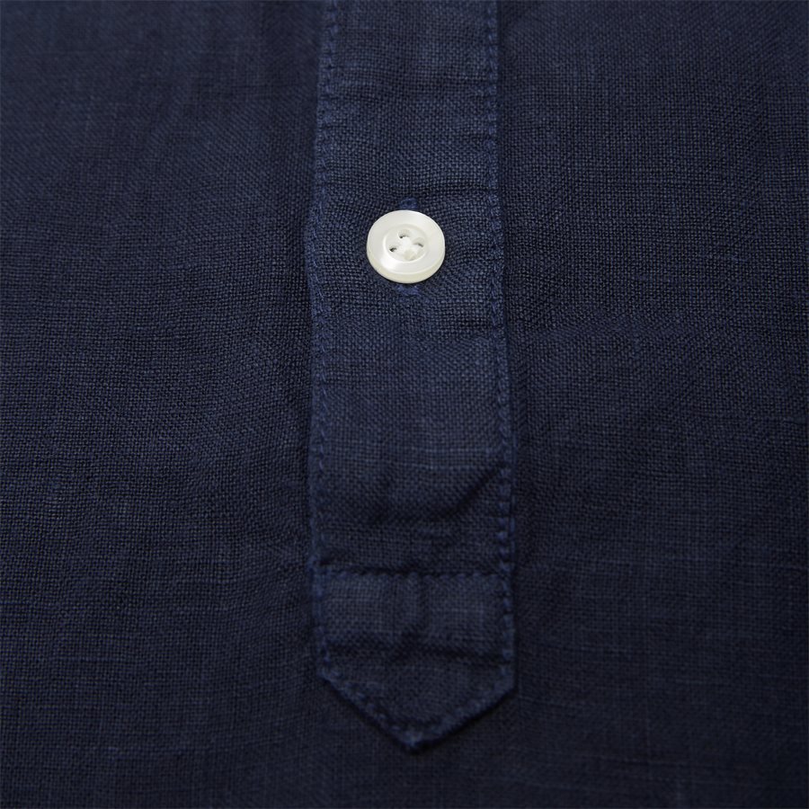 04640 SHORT SLEEVE LINEN SHIRT - Short Sleeve Linen Shirt - Skjorter - Regular - NAVY - 3