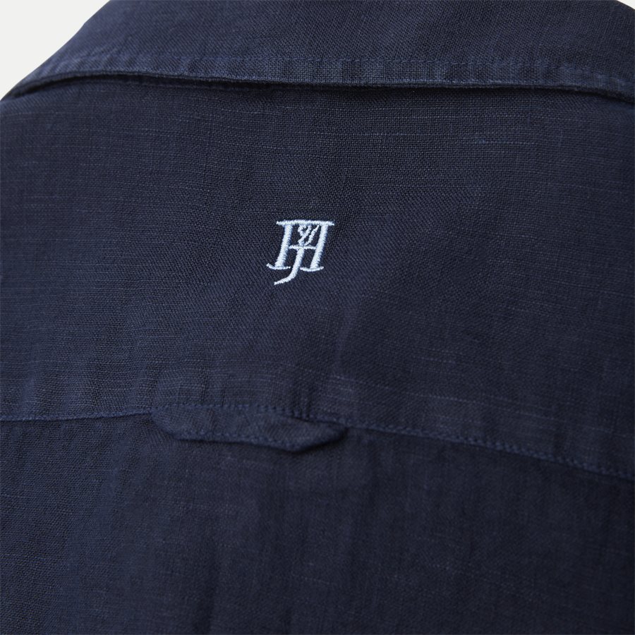04640 SHORT SLEEVE LINEN SHIRT - Short Sleeve Linen Shirt - Skjorter - Regular - NAVY - 4